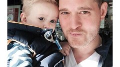 Michael Bublé and his son Noah in Melbourne