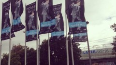 Michael Bublé flags flying at Rod Laver Arena in Melbourne