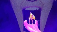 Miley Cyrus enters the stage at Allphones Arena in Sydney