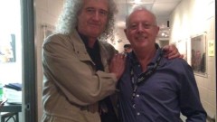 Brian May and Paul Dainty backstage at Vector Arena, New Zealand 2014