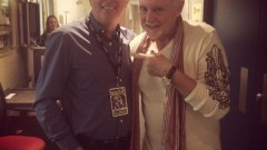 Paul Dainty and Roger Taylor backstage at Vector Arena, New Zealand 2014